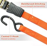 Ohuhu Ratchet Straps 4 Pack 4.6m x 25mm 680kg Break Strength Orange view 3