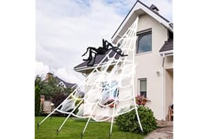 AODINI Spider Web Halloween Decorations, 16 ×15 Feet Giant Triangular Spider Web Plus a Fake Big Spider, Suitable for Indoor and Outdoor Yard Haunted House Party Halloween Decor