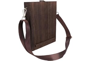 WALFRONT Writers Messenger Wood Box Multifunctional Wooden Handmade Crossbody Postman Bag Detachable Adjustable Shoulder Stra