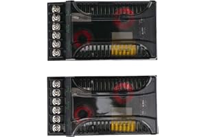 AMONIDA 2Pcs Car Audio Passive Crossover, 2 Way Car Audio Crossover Overcurrent Protection Universal Heat Dissipation Speaker Frequency Divider