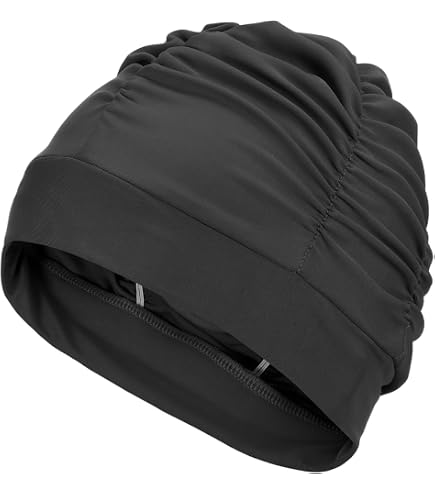 Bonnet De Bain En Tissu Plissé – Élastique Confortable – Longs/courts Cheveux – Plusieurs Couleurs