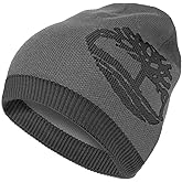 Timberland Men’s Logo Pull-On Beanie - Soft Ribbed Knit Winter Hat, Jacquard Tree Design, Warm Stretch Fit for Cold Weather