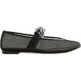 Yishaweiqi Womens Mesh Ballet Flats Buckle Strap Mary Jane Flats Comfortable Ballerina Shoes Slip-on Casual Shoes