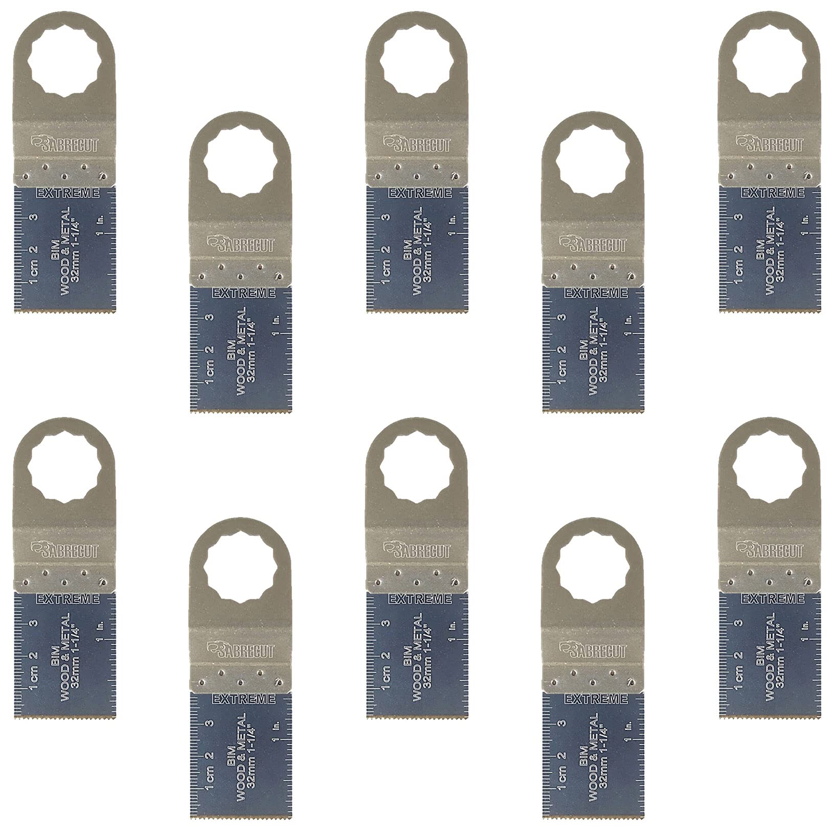 10 x SabreCut SC35B_10 35mm Bi-Metal Blades Compatible with Fein SuperCut and Festool Vecturo (Non-StarLock) Oscillating Multitool Multi Tool Accessories