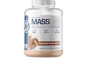 NutraOne Massone Mass Gainer Protein Powder Gain Mass Protein Meal Replacement (Chocolate Peanut Butter - 7 lbs.)