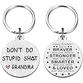 Viayen Funny Gaga Gifts Love Grandpa And Grandma Keychain Gifts for Grandson and Granddaughter