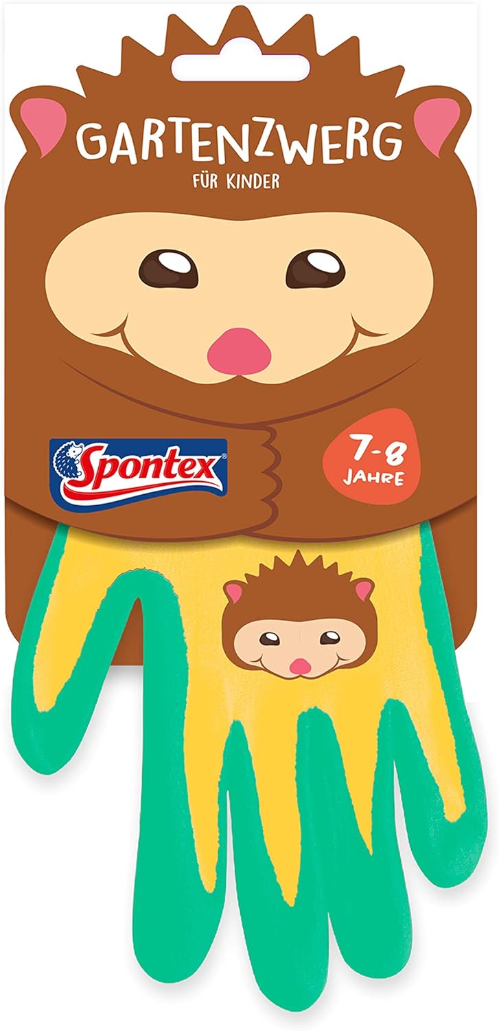 Spontex Garden Gnome Gloves, Gardening Gloves for Children Ideal for Playing and Working in the Garden Nitrile Coating