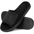 LongBay Men's Comfy Memory Foam Slide Slippers Breathable Micro Suede House Shoes