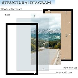 QOTIB Wood 12x20 Picture Frame Black for Wall