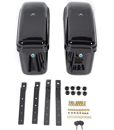 thumbnail image 2 of TCMT Black Hard Saddlebags With Conversion Brackets For Harley Softail Heritage Deluxe 1984-2017 - ABS Plastic 2 of 5