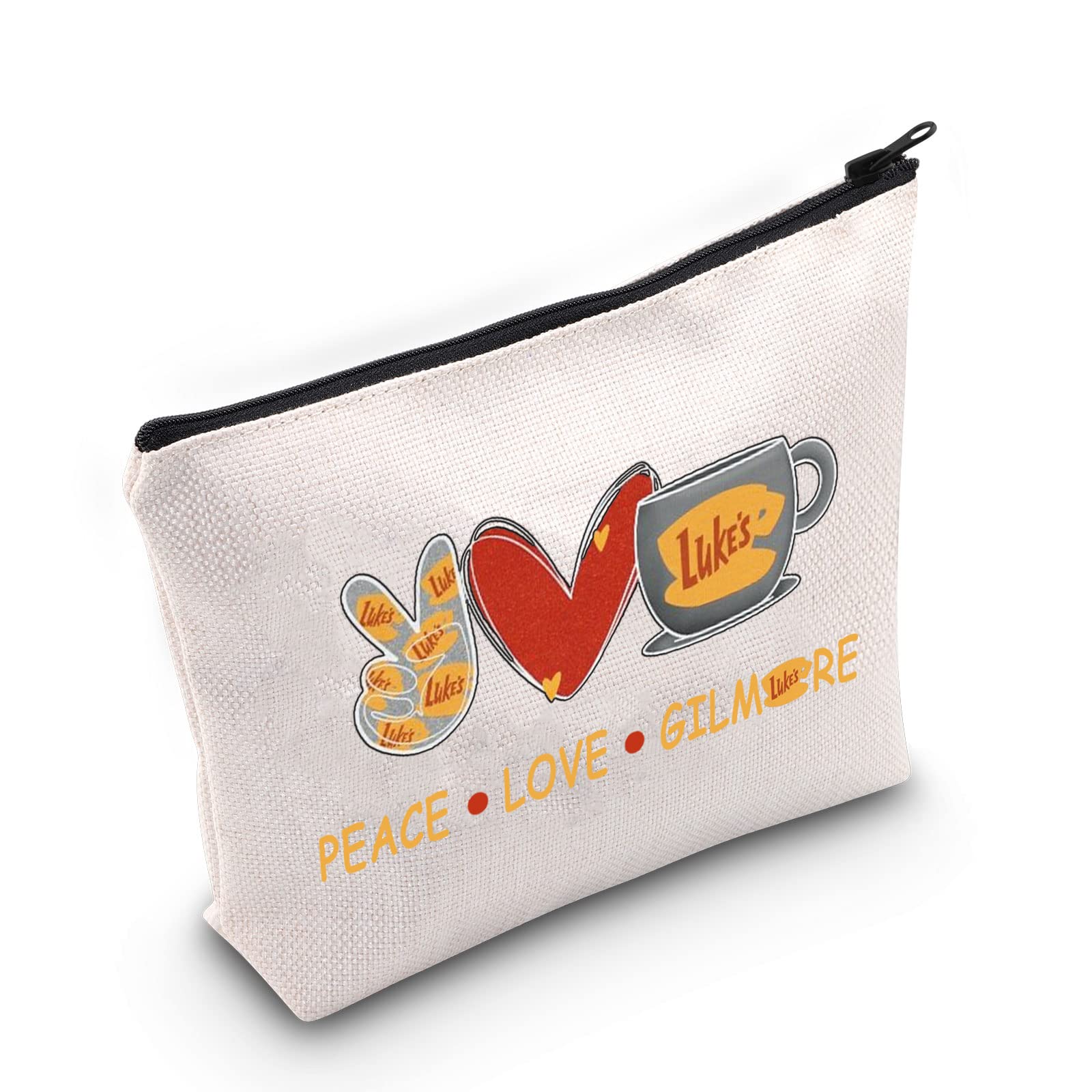 LEVLO Funny Girls Cosmetic Bag Girls Fans Gift Peace Love Luke's Makeup Zipper Pouch Bag for Friend Family BFF, Peace Love Luke's,