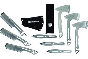 Smith & Wesson Bullseye Throwing Products with Full Tang Stainless Steel Design and Protective Nylon Sheaths for Recreation and Competition