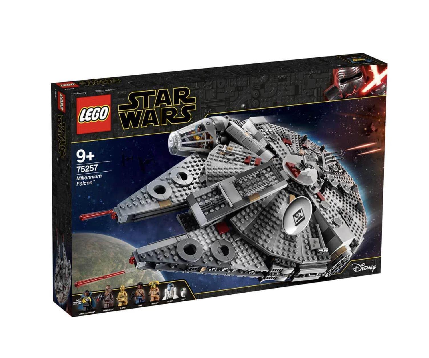 Photo 1 of Lego 75257 Star Wars Millennium Falcon Starship Construction Set, with Finn, Chewbacca, Lando Calrissian, Boolio, C-3PO, R2-D2 and D-O, The Rise of Skywalker Collection,9 years and up