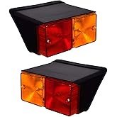 12V Tractor Tail Light Assembly Pair (Left &amp; Right) &ndash; Rear Stop Brake Tail Turn Signal Parking Lamp &ndash; Fits Ford New Holland TL TS 2600 3600 4600 5600 Series &ndash; Replaces D3NN13405B Red/Amber
