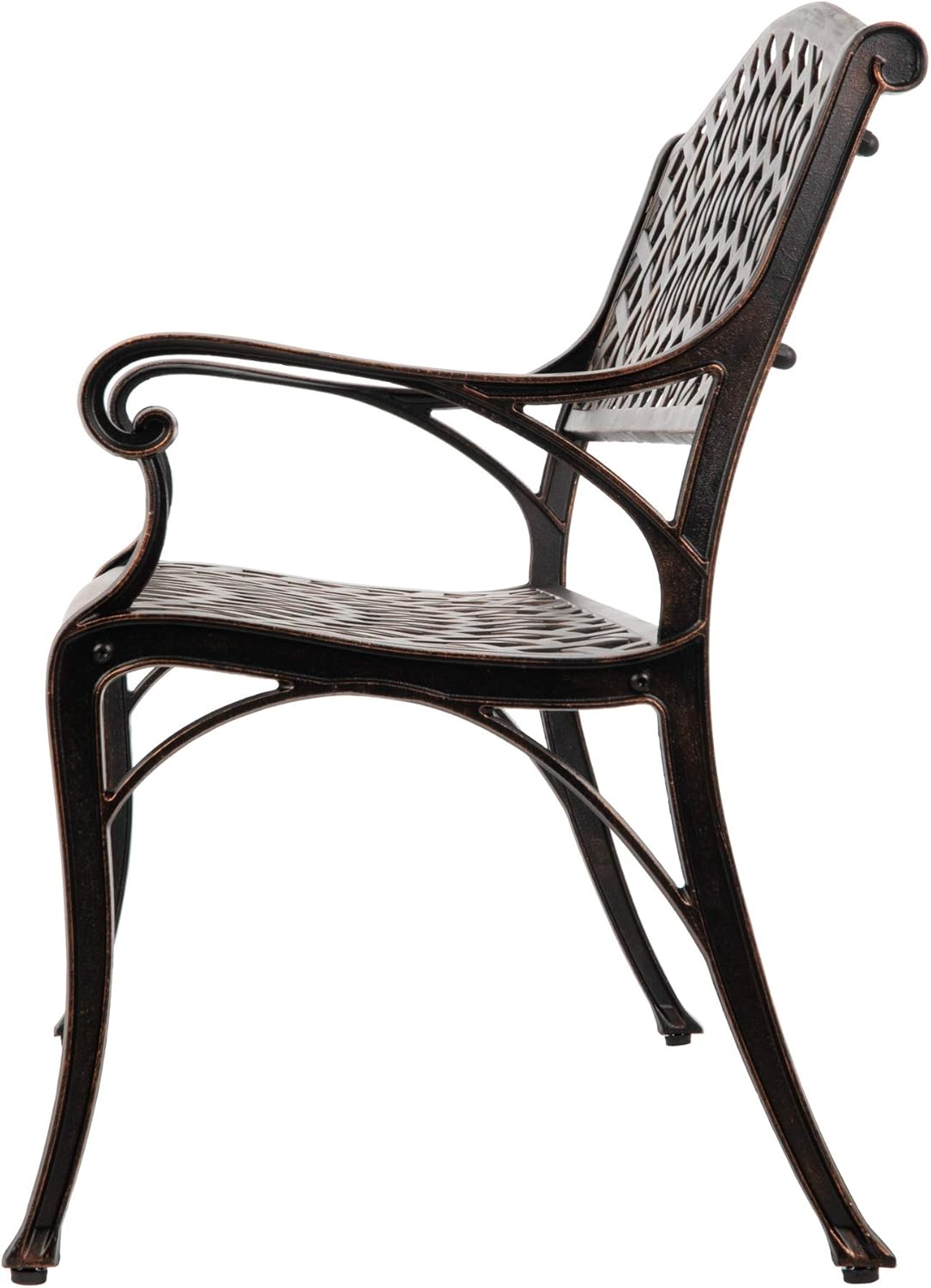 Patio Sense Cast Aluminum Patio Bench | Antique Bronze Finish | Heavy Duty Rust Free Metal Construction | Lightweight | Easy Assembly | For Front Porch, Backyard, Lawn, Garden, Pool, Deck : Outdoor Benches : Garden & Outdoor