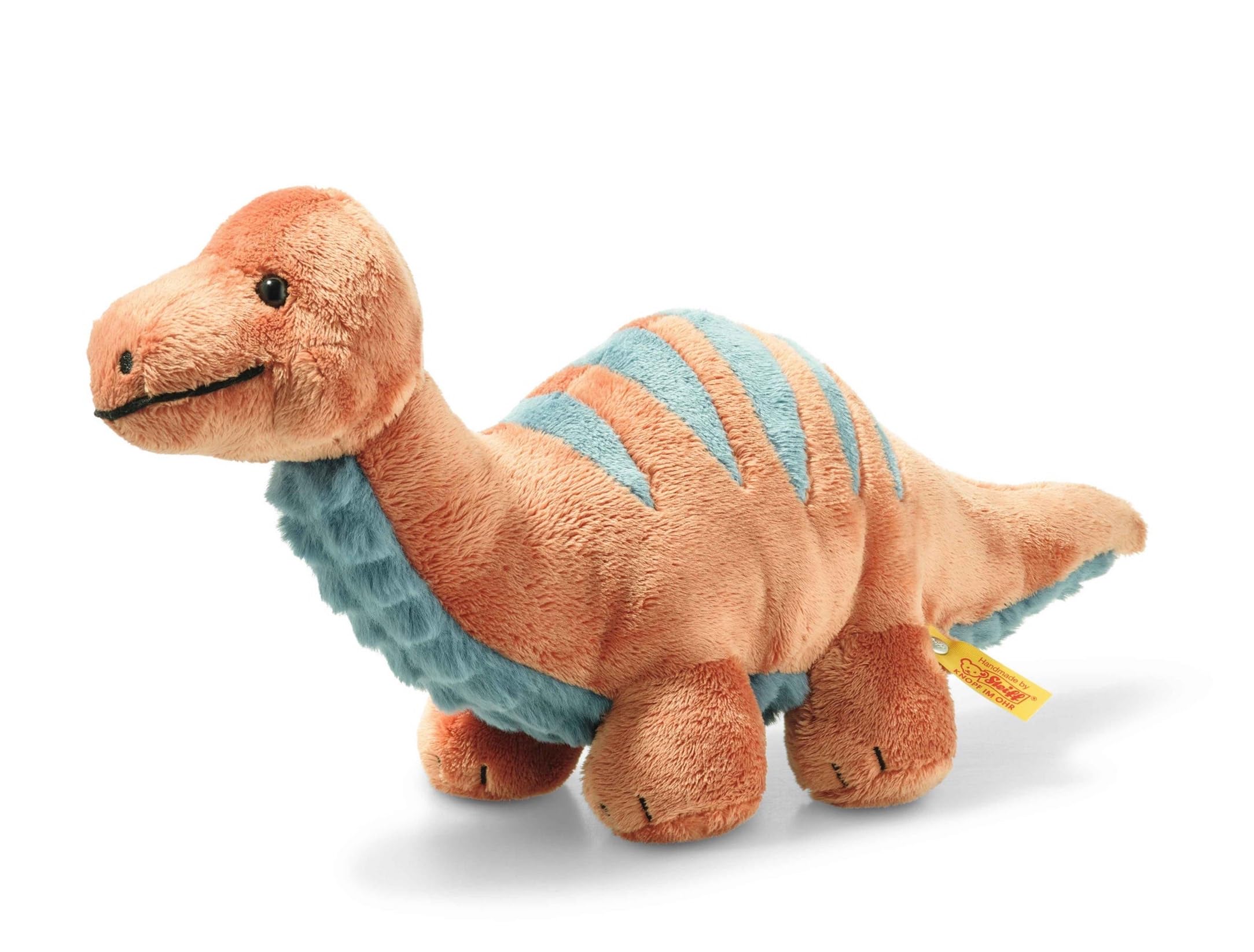 Steiff - 087837 - Soft Cuddly Friends - Dinosaur - Bronko Brontosaurus - Plush - Orange - 28cm