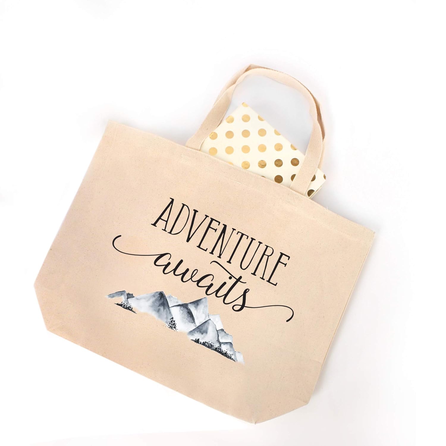 Canvas Tote Bag Adventure Awaits Handmade
