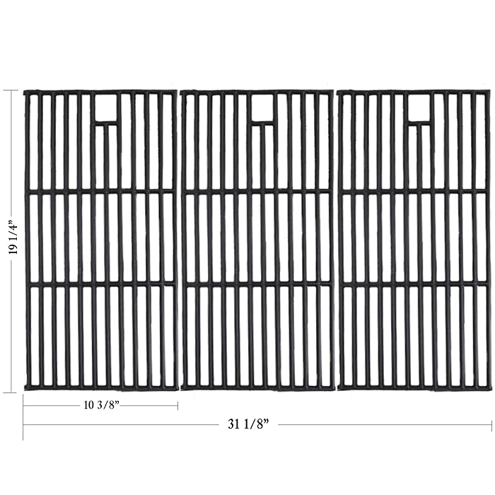 Hisencn Replacement Porcelain coated Cast Iron Cooking Grid Set of 3 for Select Gas Grill Models By Brinkmann, Charmglow, Costco Kirkland, For Jenn Air, Members Mark, Nexgrill, Perfect Flame And Other