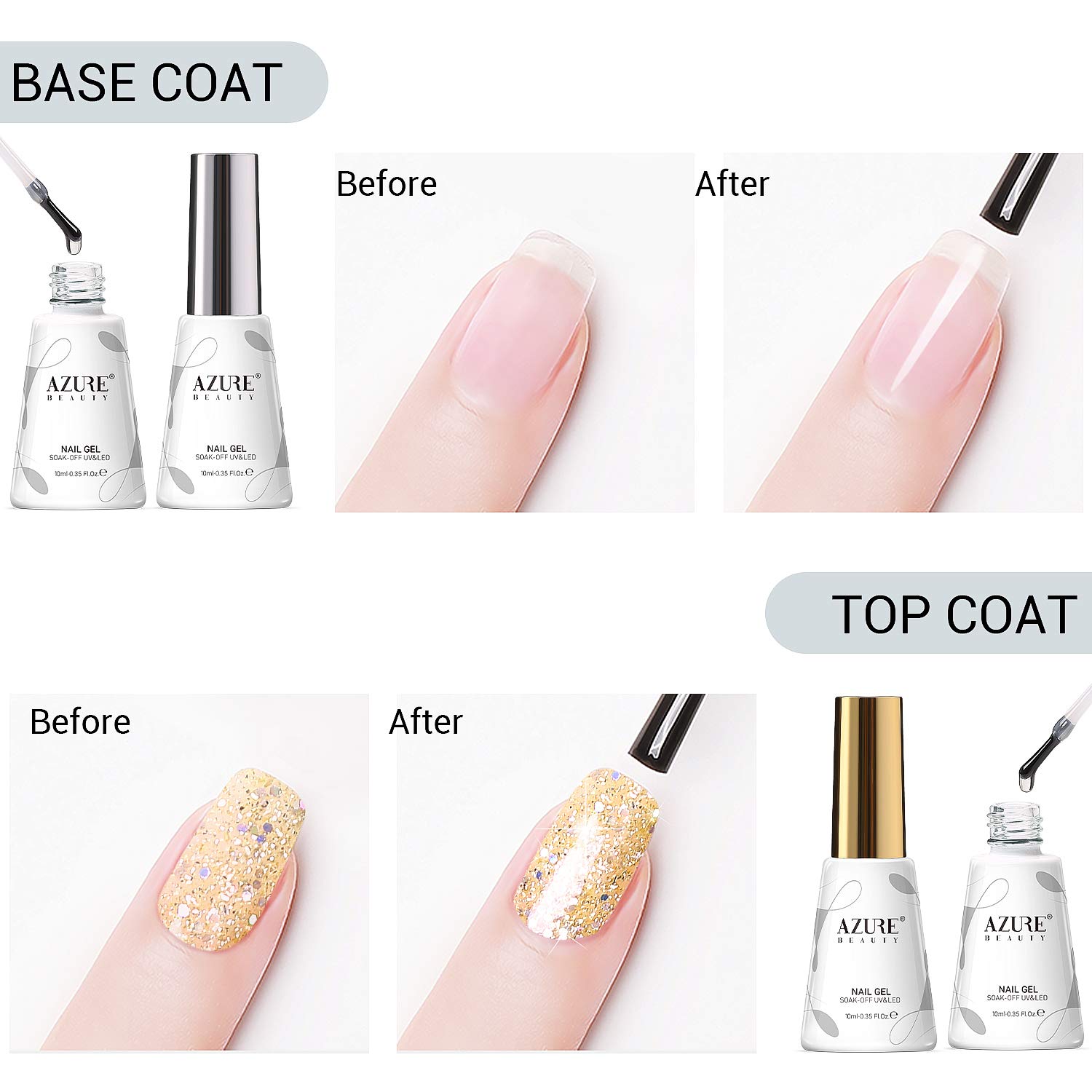 Gel Nail Polish Start Kit with 84W Nail Lamp, Gel Nail Polish Kit Nude Pink Glitter 6 Colors 10ML Gel Polish and No Wipe Top and Base Coat, Soak Off Gel Color Set Manicure Tools : Beauty