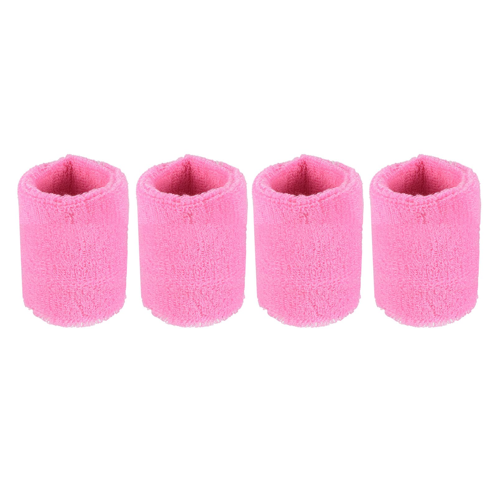M METERXITY 4 Pack Wrist Brace - Elastic Air-Permeable Cotton Terry Cloth Sweatband, Apply to Tennis/Basketball/Running (8x8cm, Pink)