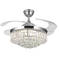 WWahuayuan 36" Chandelier Ceiling Fan Light, Modern