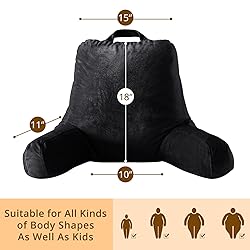 Sasttie Reading Pillow for Bed, Velvet Back Support