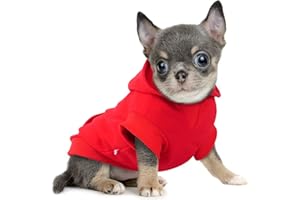 𝐍𝐄𝐖 𝐀𝐑𝐑𝐈𝐕𝐀𝐋 Frienperro Dog Clothes for Small Dogs Girl Boy, 100% Cotton Small Dog Hoodie, Chihuahua Clothes Pet Cat Winter Warm Sweatshirt Sweater, Yorkie Puppy Clothing Coat Costume, Red