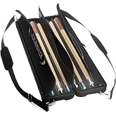 Casemaster Parallax 4x4 Billiard Cue Case, Holds 4 Butts and 4 Shafts, Foam-Padded Interior, 600D Oxford Fabric, Backpack Straps, Black