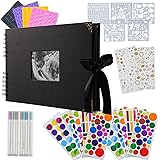 Scrapbook Photo Album, DIY Craft Paper Photo Book, Handmade Album Scrapbook Set of 80 Pages, Records Anniversary, Wedding, Gr