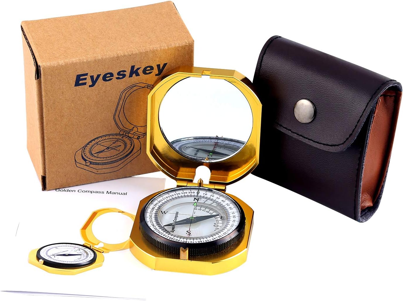 Eyeskey Top-Grade Multifunction Compass for Outdoor Activities, High Accuracy, Waterproof and Shakeproof, Golden : Sports & Outdoors