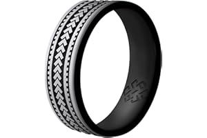 Knot Theory Warrior Courage, Strength, Serenity, Wisdom Silicone Ring for Men Women - Dual Layer Engraving - Breathable Comfort Fit 6mm Rubber Wedding Band