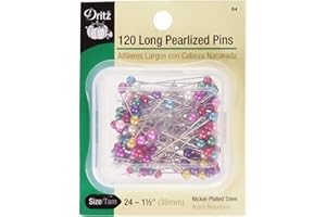 Dritz 64 Pearlized Pins, Long, 1-1/2-Inch (120-Count),Assorted