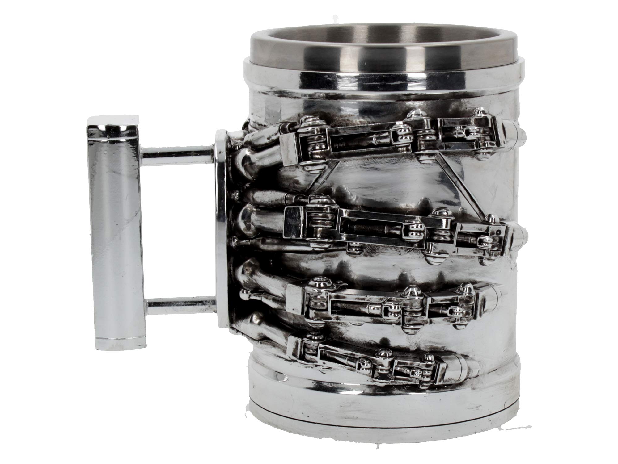 Nemesis Now B4656N9 Terminator 2 Tankard 17cm, Resin w/Stainless Steel Insert, Silver