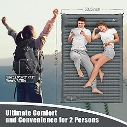 GGOV Double Sleeping Pad for Camping with Built-in