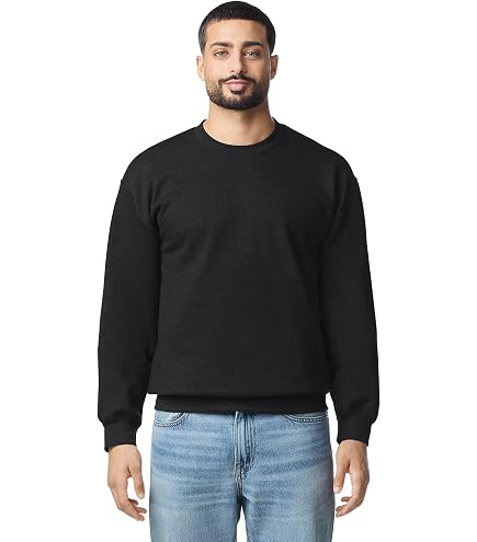 Gildan Fleece Crewneck Sweatshirt, Style G18000 Charcoal at Amazon