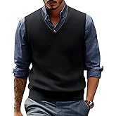 PJ PAUL JONES Mens Sweater Vest Wool Blended Knitted Vest Sweaters V-Neck Sleeveless Pullover Vests
