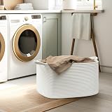 TIMEYARD Large Storage Basket Cotton Rope 63L White 55x38x30 cm view 5
