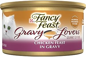 Purina Fancy Feast Gravy Lovers Chicken Feast in Grilled Gourmet Wet Cat Food – (Pack of 24) 3 oz. Cans
