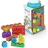 Engino Baby Qboidz, My First Steps Toy, Montessori Baby Toys Ages 1.5+, Building Blocks for Toddlers, Learning & Education Toys, Kindergarten Readiness, Large Tub