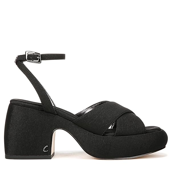 CIRCUS NY BY SAM EDELMAN WOMEN’S ISADORA HEELED SANDAL, BLACK SATIN, 8.5