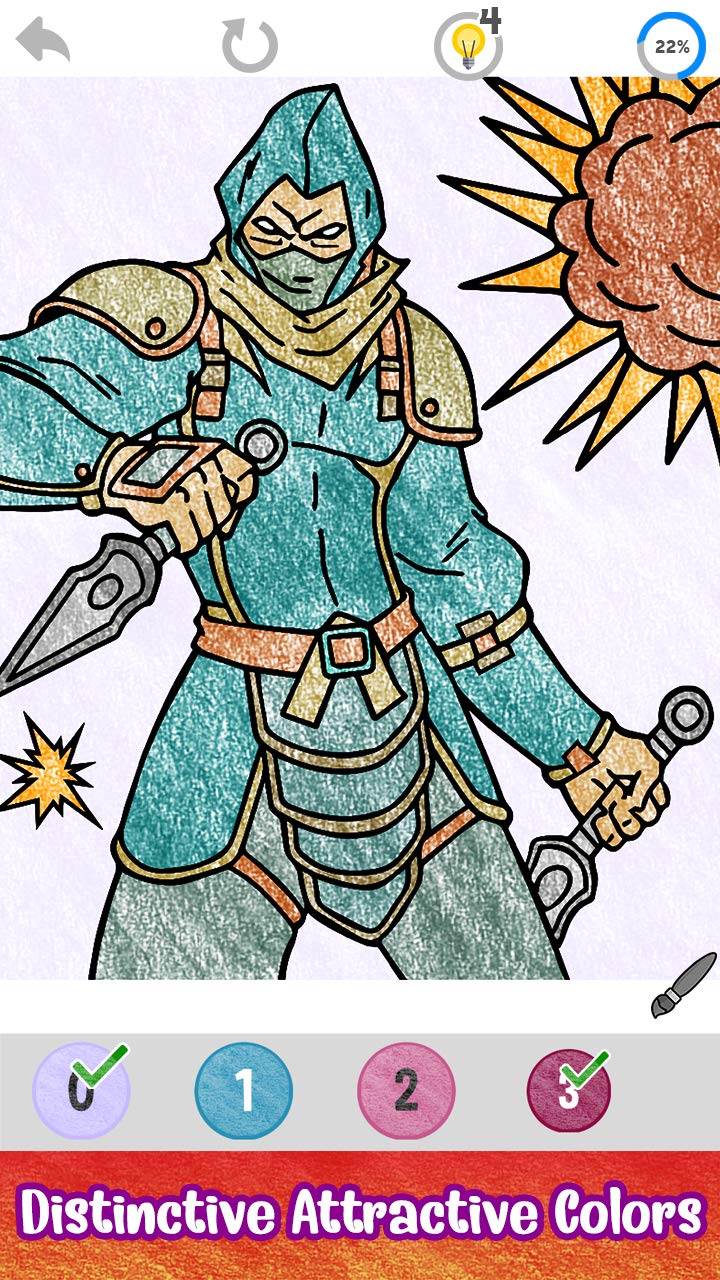 Ninja Color by Number - Adult Paint + Glitter + Crayon + Oil Paint Coloring Pages:Amazon.ca ...