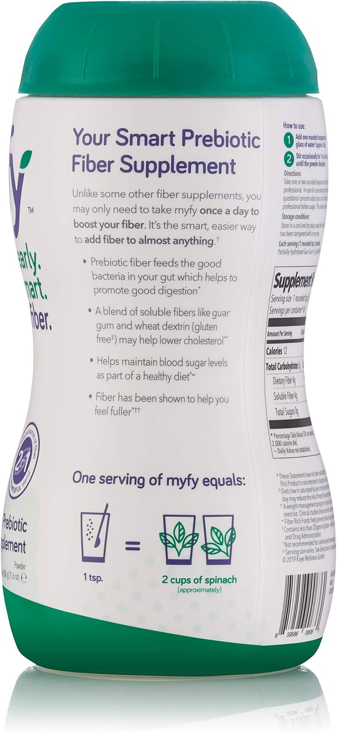 myfy - Your Natural Smart Prebiotic Fiber Supplement, 60 Servings - Premium Blend, Clearly Soluble, Taste-Free & Sugar-Free, Powder Supplement, 11.6 Ounce: Health & Personal Care