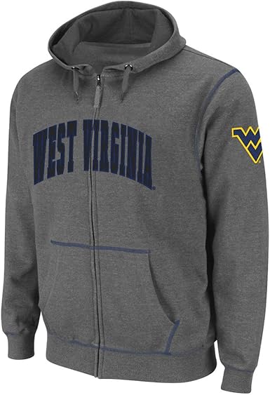 Amazon.com : NCAA West Virginia Mountaineers Men's Blackout Full-Zip Fleece Hoodie, Heather 