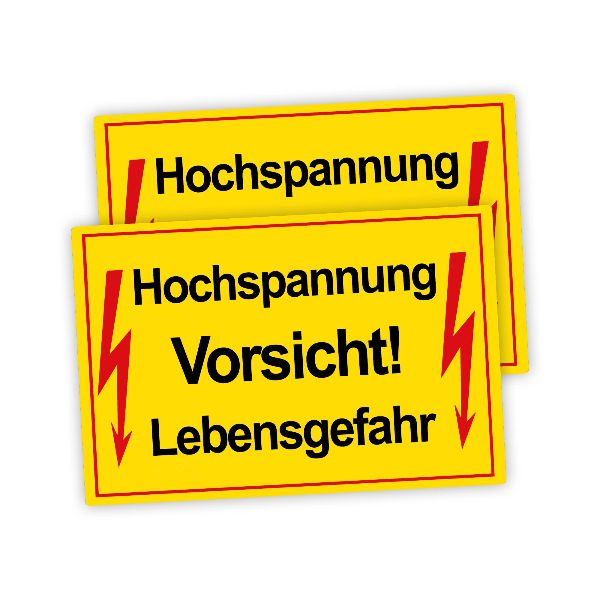 STROBO XXL Caution High Voltage Life Hazard Sign 30 x 40 cm Made of Sturdy PVC Hard Foam Board 5 mm with UV Protection Pack of 2