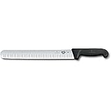 Victorinox Swiss Army - 47645 Cutlery Fibrox Pro Slicing Knife, Granton Blade, Black, 12-Inch