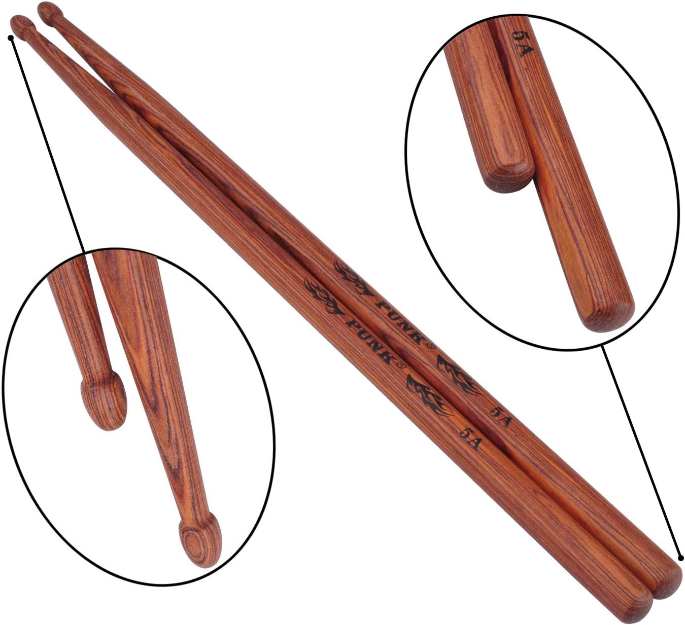 5A Drumsticks Wood Tip Drum Sticks (5A-1 pairs Mirabow)