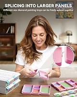 ARTDOT 10-Piece Interlocking Diamond Art Trays Pink 6 Large 4 Small view 3