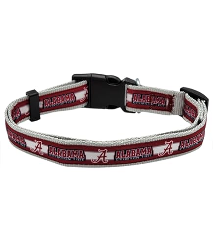 Amazon.com : Alabama Crimson Tide Ribbon Dog Collar - Large : Pet Supplies