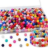 HHCFAST 300Pcs 9mm Silicone Beads for Keychain Making and Bracelet Making,20 Colors Round Silicone Beads for Pens(Multicolor)