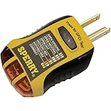 Sperry Instruments GFI6302 GFCI Outlet / Receptacle Tester, Standard 120V AC Outlets, 7 Visual Indication / Wiring Legend, Home & Professional Use, Yellow & Black